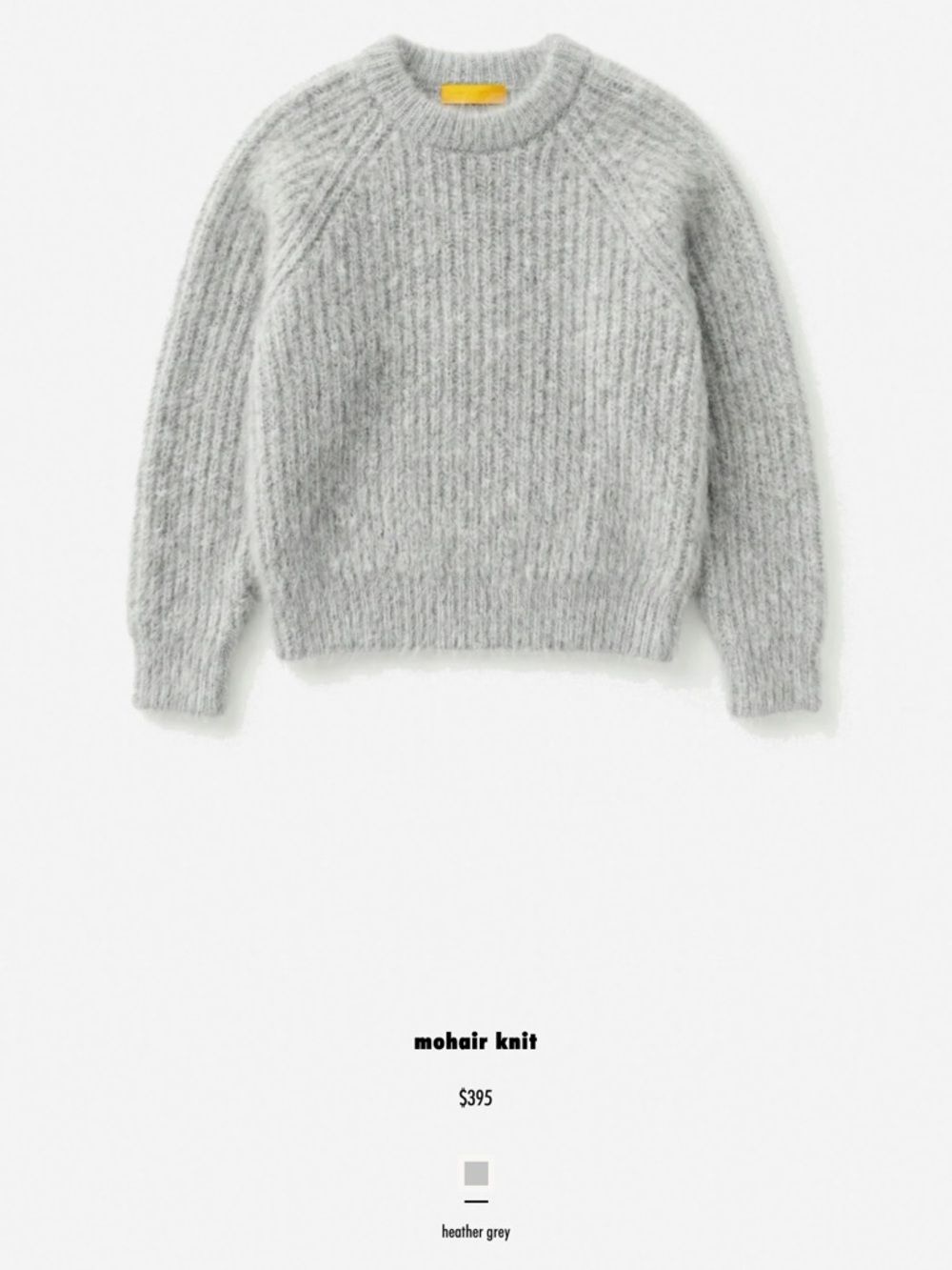 Heather Grey Crewneck Mohair Sweater